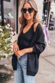 Long Knit Cardigan Black