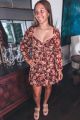 Floral Mini Dress Burgundy