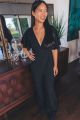 V-Neck Jumpsuit Black