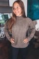 Ribbed Raglan Sweater Brown