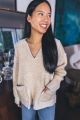 Fuzzy Polo Sweater Beige