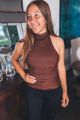 Low Back Halter Top Brown