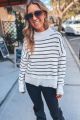 Striped Mock Neck Sweater