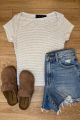 Striped Boat Neck Tee
