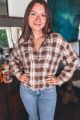 Plaid Blouse Brown