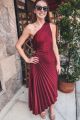 One Shoulder Pleated Gown