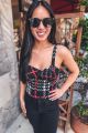 Plaid Crop Top Black