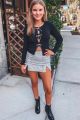Tweed Skirt Silver