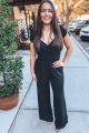 Ruched Wide Leg Jumpsuit Black