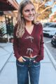 Bow Cardigan Burgundy
