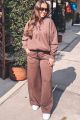 Wide Leg Sweatpants Brown