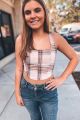 Plaid Crop Top Pink