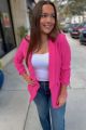 Ruched Blazer Fuchsia