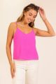 Gold Trim Detailed Tank Fuchsia