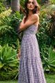 Gingham Halter Maxi Dress Brown