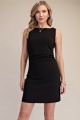 Boatneck Ruched Dress Black