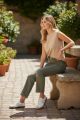 Drop Sleeve Knit Blouse Khaki