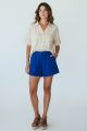 Cropped Button Down Blouse Khaki