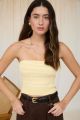 Knit Striped Tube Top Yellow