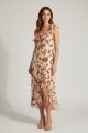 Floral Ruffle Dress Taupe