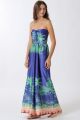 Strapless Print Jumpsuit Blue