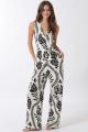 Print Wide Leg Pants Black