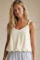 Bubble Strap Tank Cream
