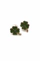 Clover Crystal Earrings Green
