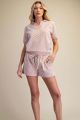Collared Print Top Pink