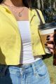Crewneck Cardigan Yellow