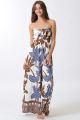Tie Front Floral Strapless Jumpsuit Ivory