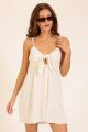 Tie Front Mini Dress Cream