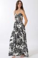 Cut Out Print Maxi Dress Ivory