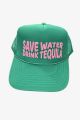 Save Water Drink Tequila Trucker Green