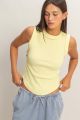 Crewneck Ribbed Tank Yellow