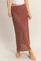 Polka Dot Maxi Skirt Brown