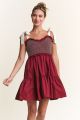Smocked Dress Burgundy