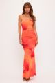 Print Maxi Dress Orange