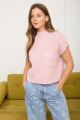 Short Sleeve Pocket Sweater Pink