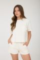 Ribbed Short Sleeve Top Ivory