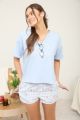 Stitched Drop Shoulder Tee Blue
