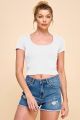 Scoop Neck Crop Top White