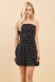 Strapless Print Bubble Dres Black