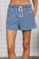 Striped Knit Shorts Blue