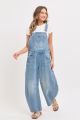 Barrel Leg Denim Overalls Blue