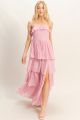 Ruffle Maxi Dress Pink
