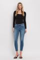 Raw Hem Mid Rise Skinny Medium
