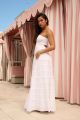 Frayed Trim Maxi Dress White
