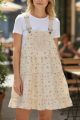 Floral Overall Dress Cream
