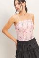 Eyelet Corset Top Pink